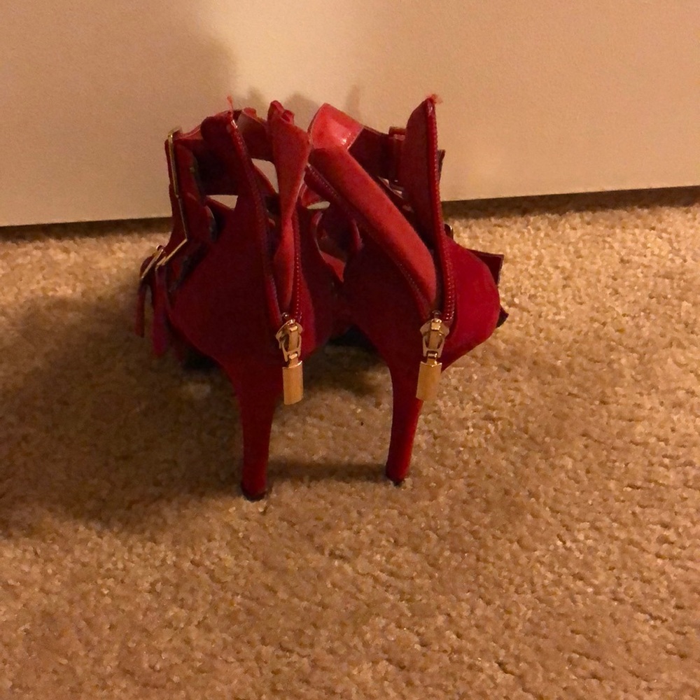 Red Buckle Heels - Picture 4 of 4